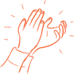 Illustration of two hands clapping.